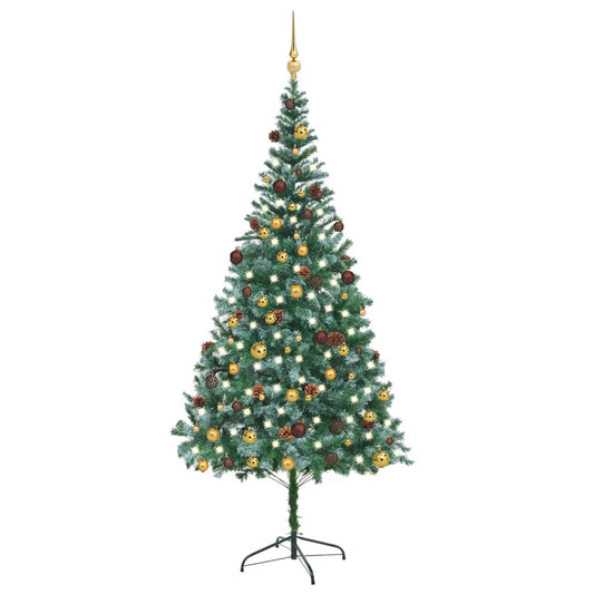 Kunstkerstboom met verlichting kerstballen dennenappels 210 cm Kerstbomen | Creëer jouw Trendy Thuis | Gratis bezorgd & Retour | Trendy.nl