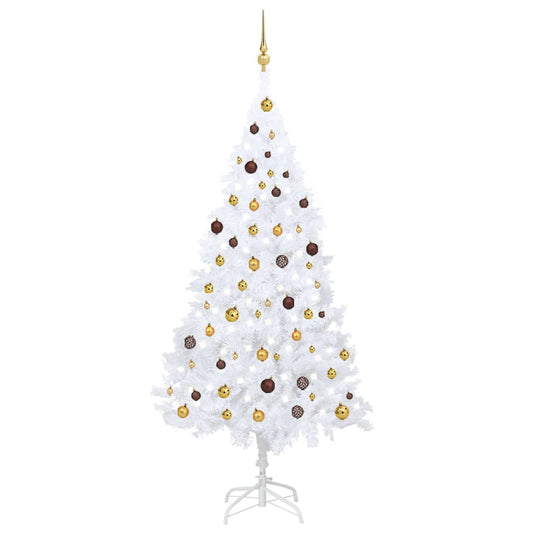 Kunstkerstboom met verlichting en kerstballen 210 cm PVC wit Kerstbomen | Creëer jouw Trendy Thuis | Gratis bezorgd & Retour | Trendy.nl