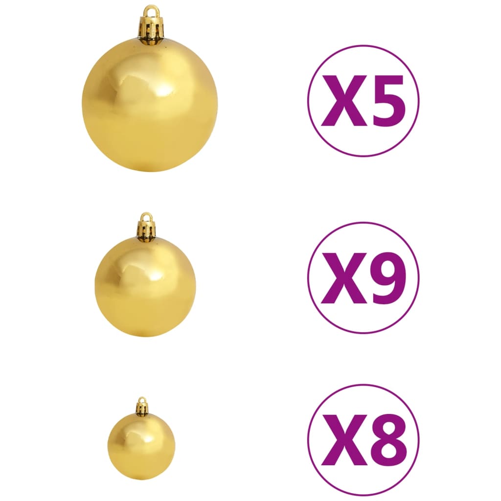 Kunstkerstboom met verlichting en kerstballen 150 cm PVC wit Kerstbomen | Creëer jouw Trendy Thuis | Gratis bezorgd & Retour | Trendy.nl