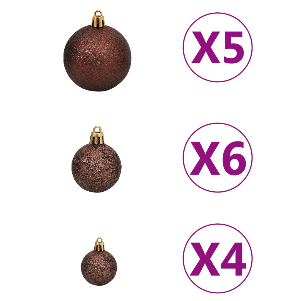 Kunstkerstboom met verlichting en kerstballen 150 cm PVC wit Kerstbomen | Creëer jouw Trendy Thuis | Gratis bezorgd & Retour | Trendy.nl