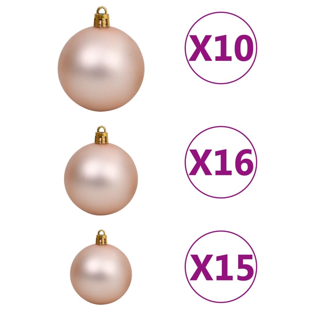 Kunstkerstboom met verlichting en kerstballen L 240 cm wit Kerstbomen | Creëer jouw Trendy Thuis | Gratis bezorgd & Retour | Trendy.nl