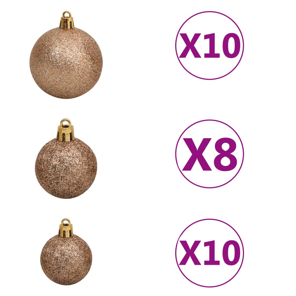 Kunstkerstboom met verlichting en kerstballen L 240 cm wit Kerstbomen | Creëer jouw Trendy Thuis | Gratis bezorgd & Retour | Trendy.nl