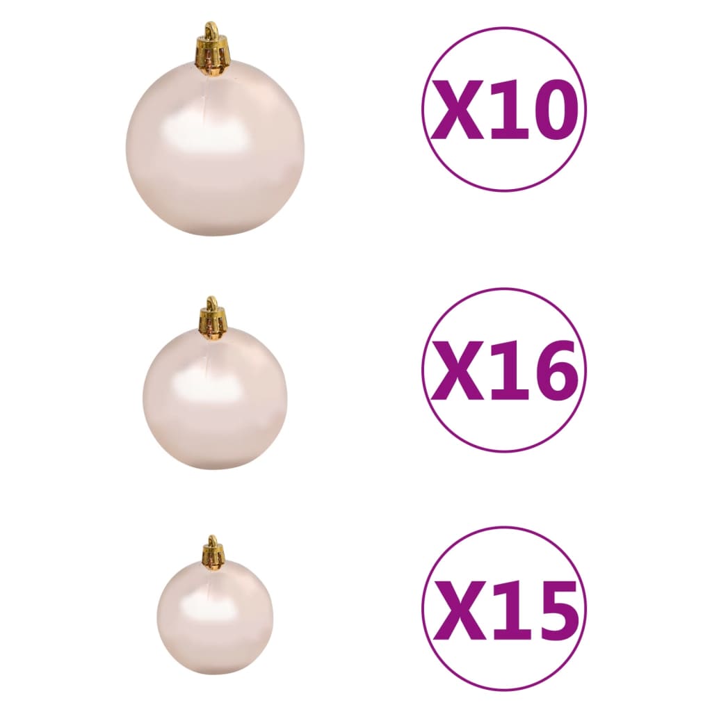 Kunstkerstboom met verlichting en kerstballen L 240 cm wit Kerstbomen | Creëer jouw Trendy Thuis | Gratis bezorgd & Retour | Trendy.nl