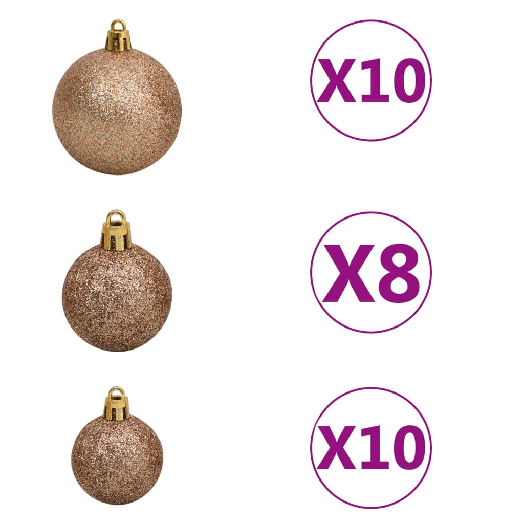 Kunstkerstboom met verlichting en kerstballen 240 cm PVC zwart Kerstbomen | Creëer jouw Trendy Thuis | Gratis bezorgd & Retour | Trendy.nl