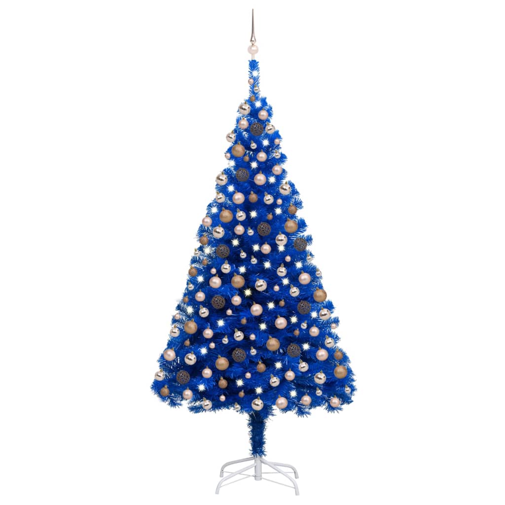 Kunstkerstboom met verlichting en kerstballen 240 cm PVC blauw Kerstbomen | Creëer jouw Trendy Thuis | Gratis bezorgd & Retour | Trendy.nl