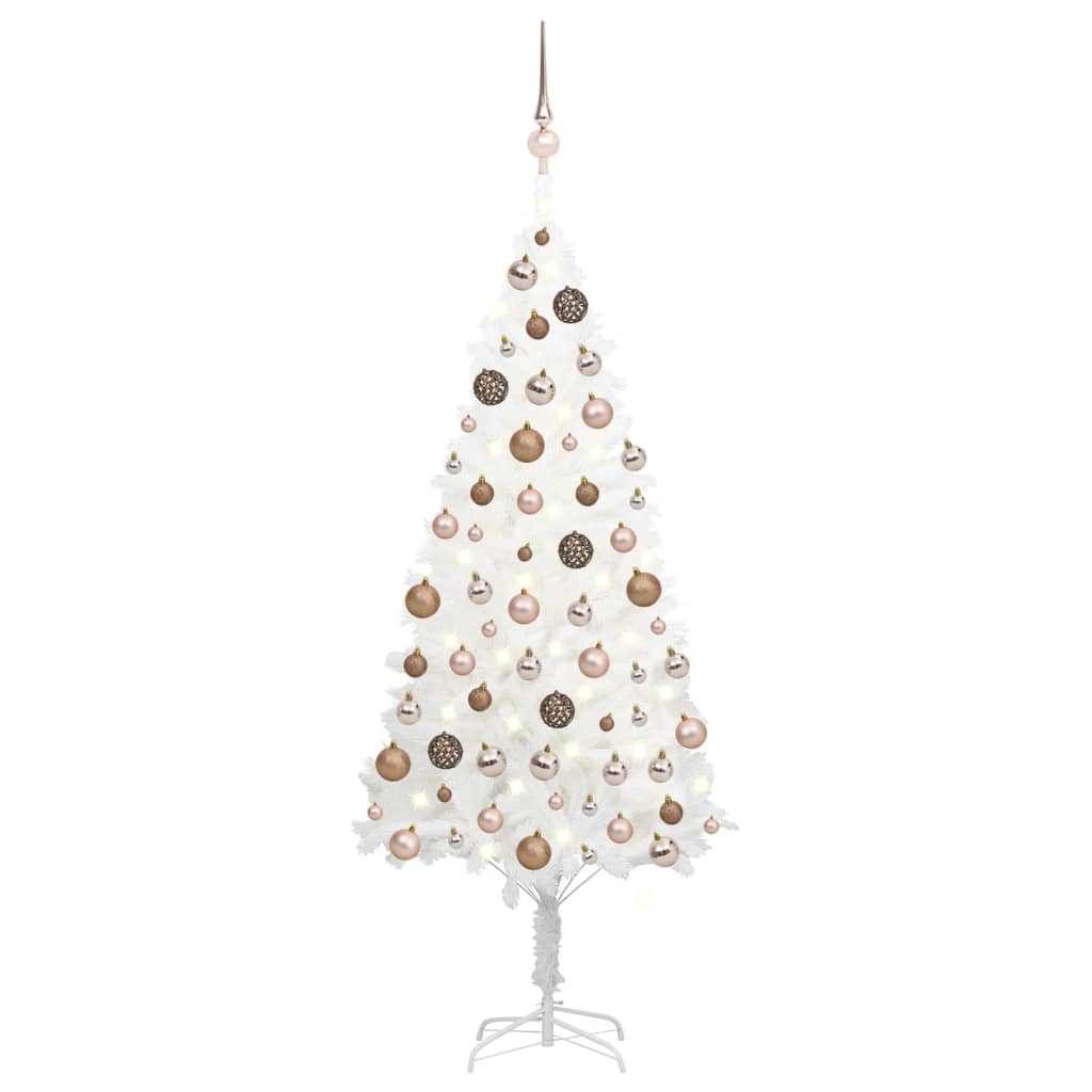 Kunstkerstboom met verlichting en kerstballen 180 cm wit Kerstbomen | Creëer jouw Trendy Thuis | Gratis bezorgd & Retour | Trendy.nl