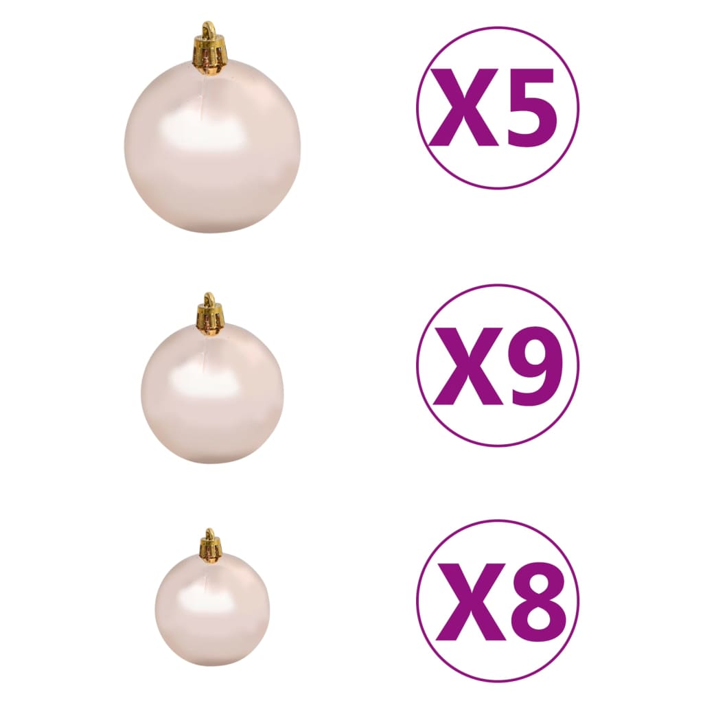 Kunstkerstboom met verlichting en kerstballen 180 cm wit Kerstbomen | Creëer jouw Trendy Thuis | Gratis bezorgd & Retour | Trendy.nl