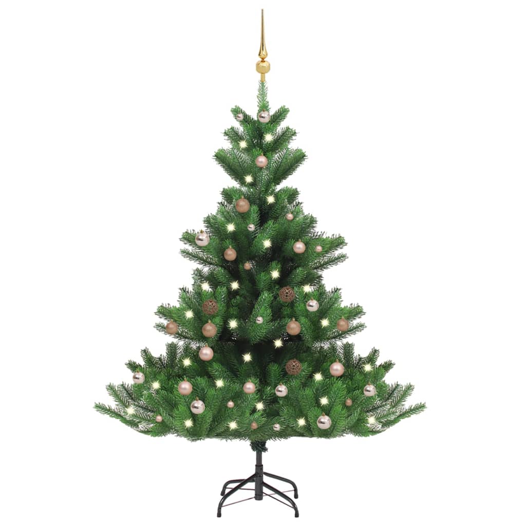 Kunstkerstboom Nordmann met LED's en kerstballen 180 cm groen Kerstbomen | Creëer jouw Trendy Thuis | Gratis bezorgd & Retour | Trendy.nl