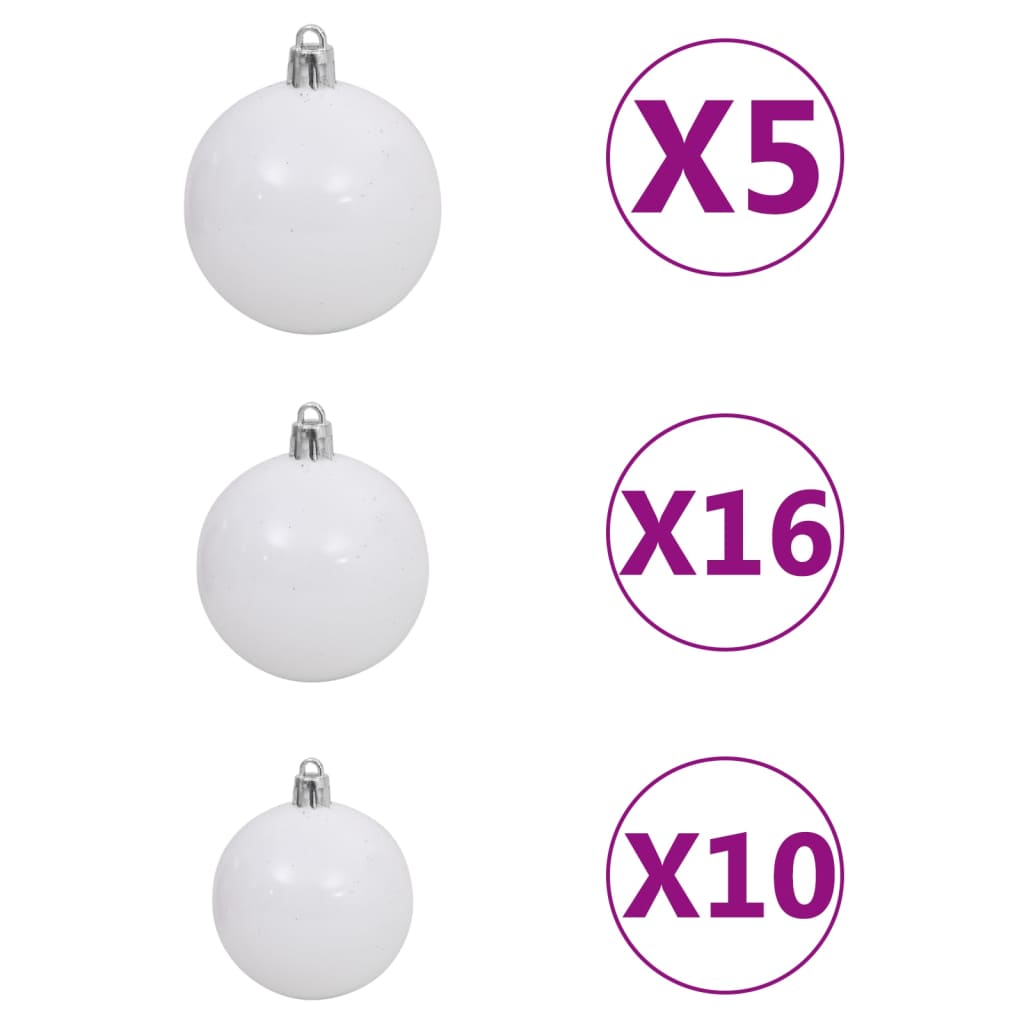 Kunstkerstboom met verlichting en kerstballen L 240 cm wit Kerstbomen | Creëer jouw Trendy Thuis | Gratis bezorgd & Retour | Trendy.nl