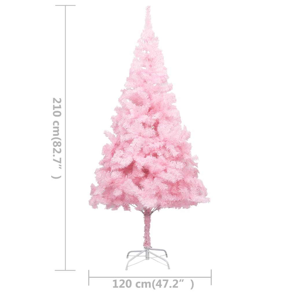 Kunstkerstboom met verlichting en kerstballen 210 cm PVC roze Kerstbomen | Creëer jouw Trendy Thuis | Gratis bezorgd & Retour | Trendy.nl