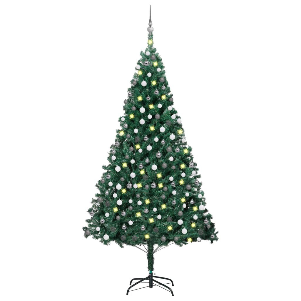 Kunstkerstboom met verlichting en kerstballen 240 cm groen Kerstbomen | Creëer jouw Trendy Thuis | Gratis bezorgd & Retour | Trendy.nl