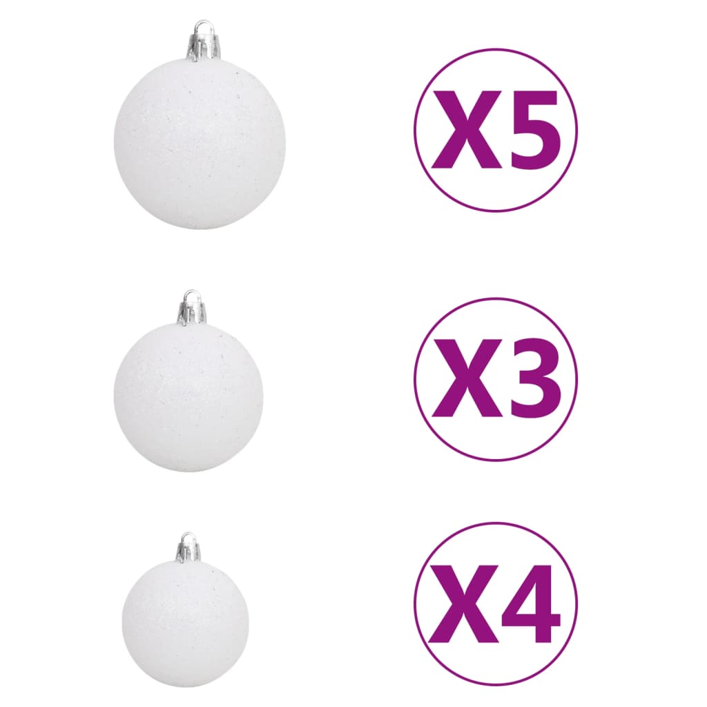 Kunstkerstboom met verlichting en kerstballen 180 cm wit Kerstbomen | Creëer jouw Trendy Thuis | Gratis bezorgd & Retour | Trendy.nl