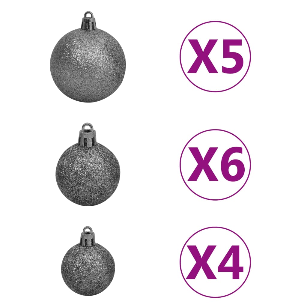 Kunstkerstboom met verlichting en kerstballen 180 cm wit Kerstbomen | Creëer jouw Trendy Thuis | Gratis bezorgd & Retour | Trendy.nl