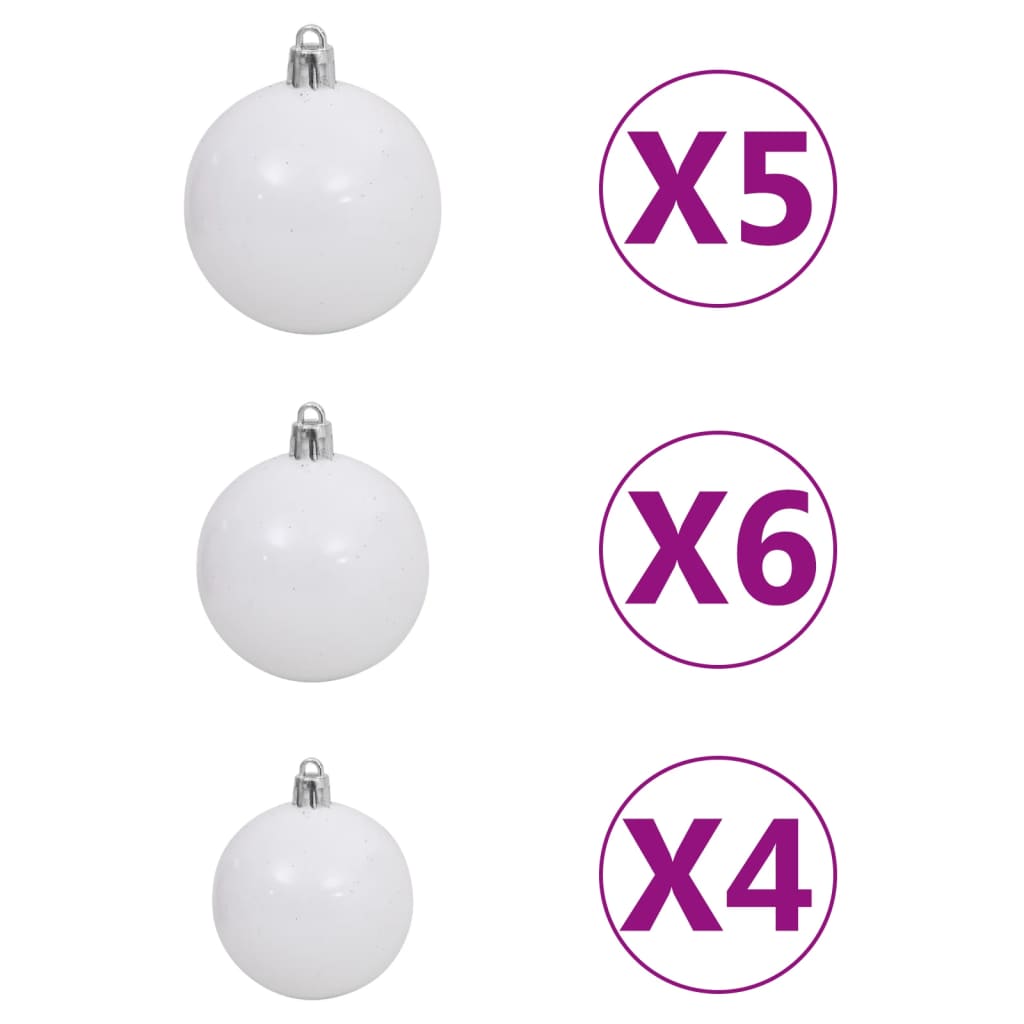 Kunstkerstboom met verlichting en kerstballen 180 cm wit Kerstbomen | Creëer jouw Trendy Thuis | Gratis bezorgd & Retour | Trendy.nl