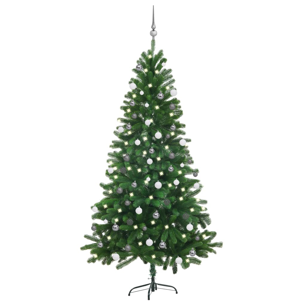 Kunstkerstboom met verlichting en kerstballen 180 cm groen Kerstbomen | Creëer jouw Trendy Thuis | Gratis bezorgd & Retour | Trendy.nl