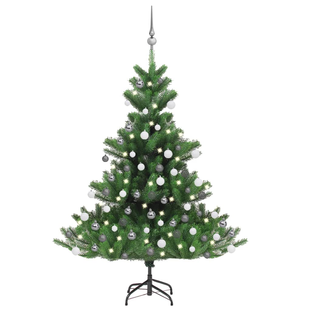 Kunstkerstboom Nordmann met LED's en kerstballen 120 cm groen Kerstbomen | Creëer jouw Trendy Thuis | Gratis bezorgd & Retour | Trendy.nl