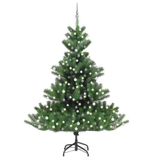 Kunstkerstboom Nordmann met LED's en kerstballen 240 cm groen Kerstbomen | Creëer jouw Trendy Thuis | Gratis bezorgd & Retour | Trendy.nl