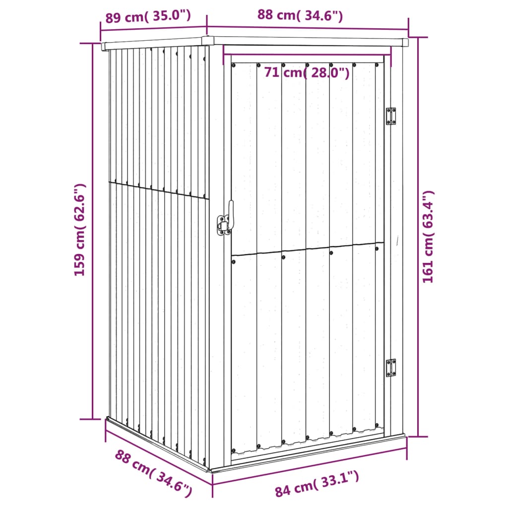 Tuinschuur 88x89x161 cm gegalvaniseerd staal grijs Tuinhuizen | Creëer jouw Trendy Thuis | Gratis bezorgd & Retour | Trendy.nl