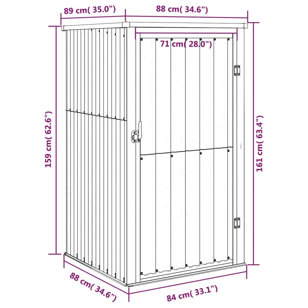 Tuinschuur 88x89x161 cm gegalvaniseerd staal antracietkleurig Tuinhuizen | Creëer jouw Trendy Thuis | Gratis bezorgd & Retour | Trendy.nl