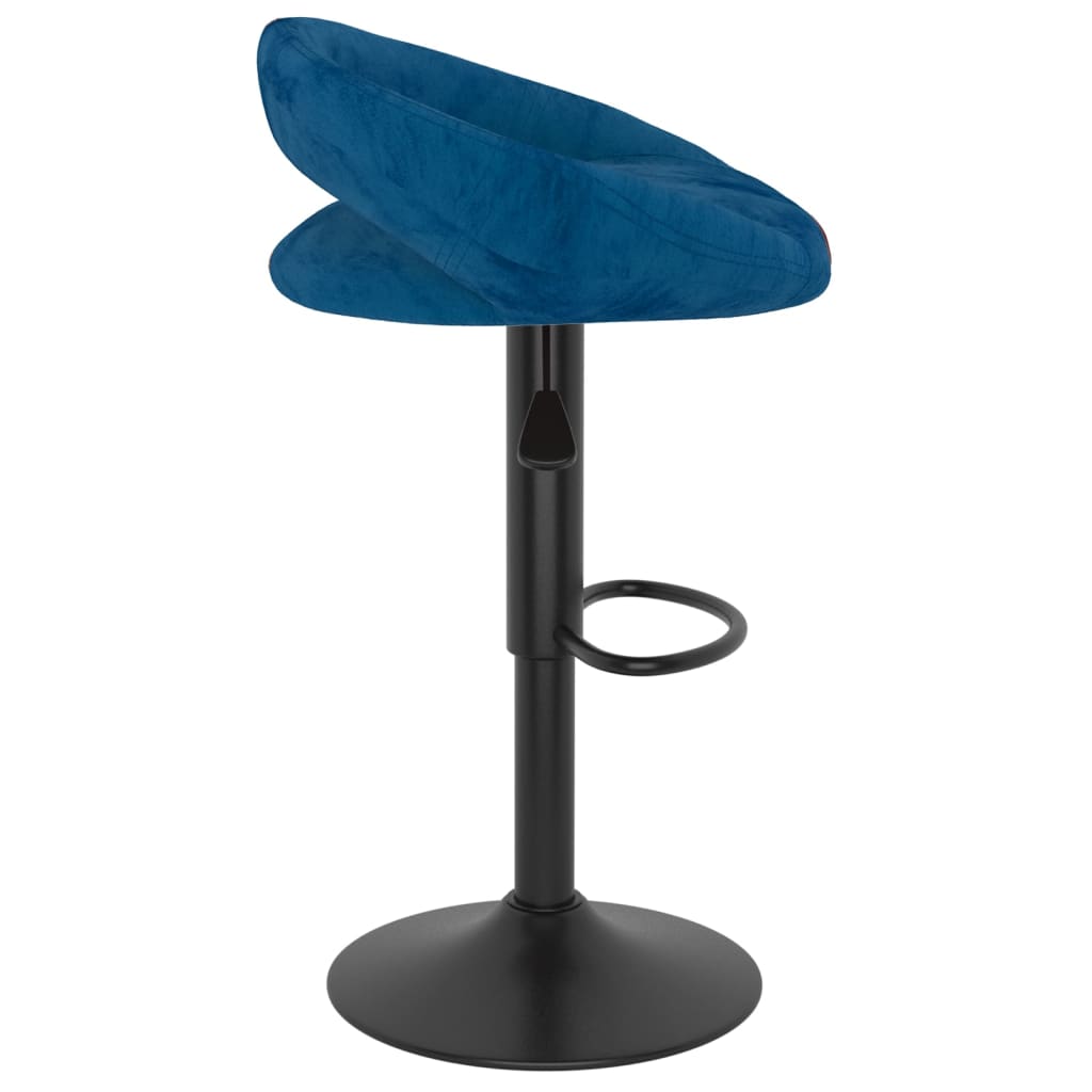 Barkrukken 2 st fluweel blauw