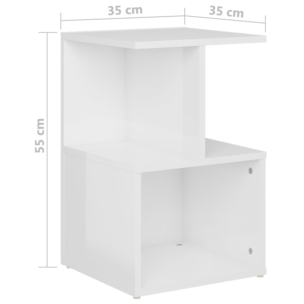 Nachtkastjes 2 st 35x35x55 cm bewerkt hout hoogglans wit Nachtkastjes | Creëer jouw Trendy Thuis | Gratis bezorgd & Retour | Trendy.nl