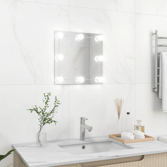 Wandspiegel met LED-lampen vierkant glas Spiegels | Creëer jouw Trendy Thuis | Gratis bezorgd & Retour | Trendy.nl