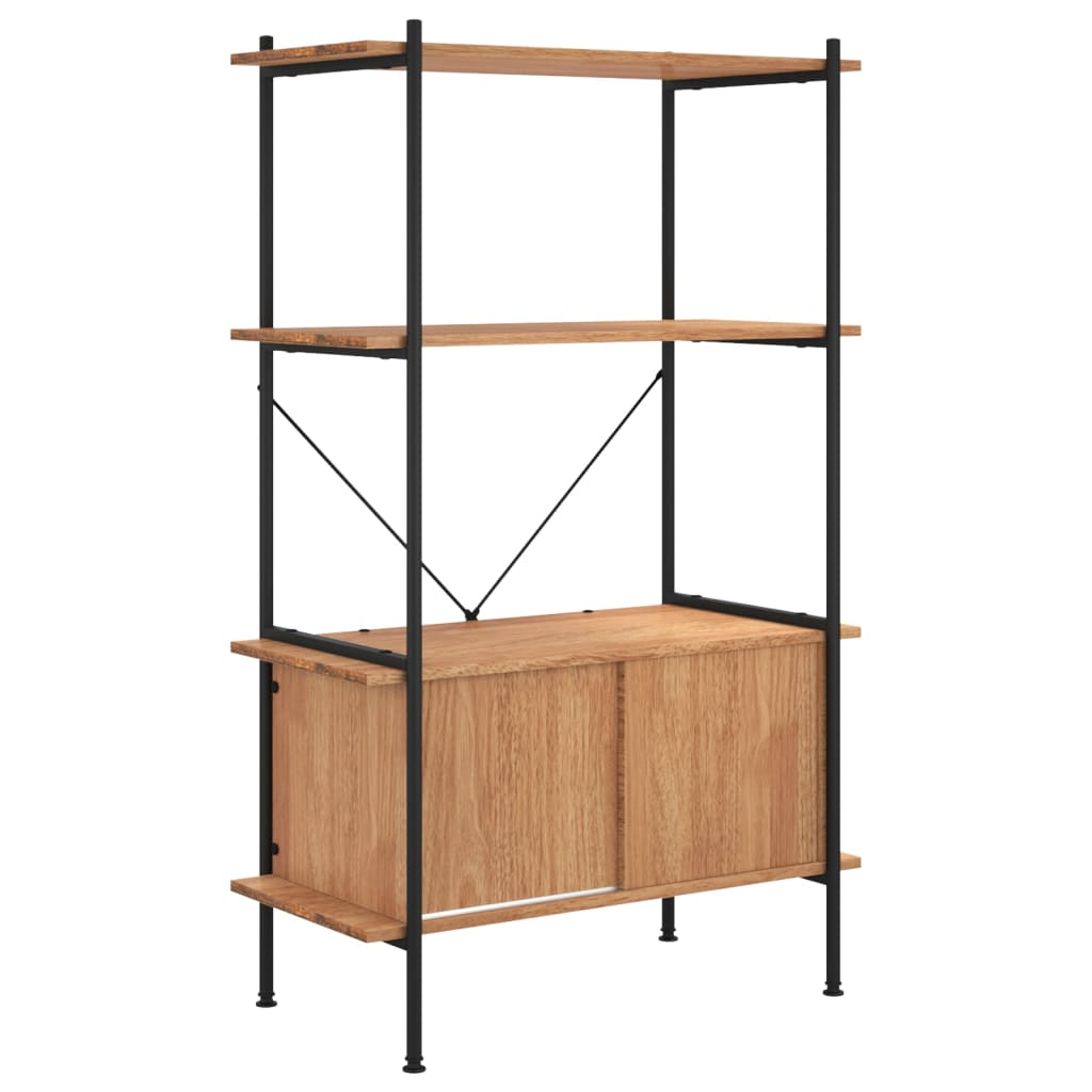 Opbergrek 4-laags met kast 80x40x130 cm staal en bewerkt hout Boekenkasten | Creëer jouw Trendy Thuis | Gratis bezorgd & Retour | Trendy.nl