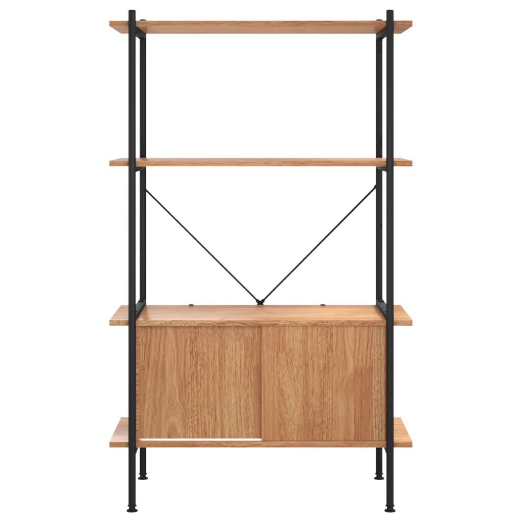 Opbergrek 4-laags met kast 80x40x130 cm staal en bewerkt hout Boekenkasten | Creëer jouw Trendy Thuis | Gratis bezorgd & Retour | Trendy.nl