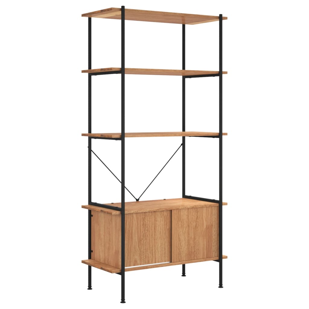 Opbergrek 5-laags met kast 80x40x163 cm staal en bewerkt hout Boekenkasten | Creëer jouw Trendy Thuis | Gratis bezorgd & Retour | Trendy.nl