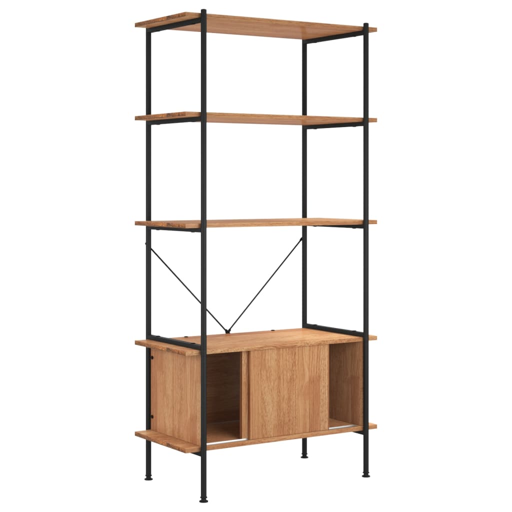 Opbergrek 5-laags met kast 80x40x163 cm staal en bewerkt hout Boekenkasten | Creëer jouw Trendy Thuis | Gratis bezorgd & Retour | Trendy.nl