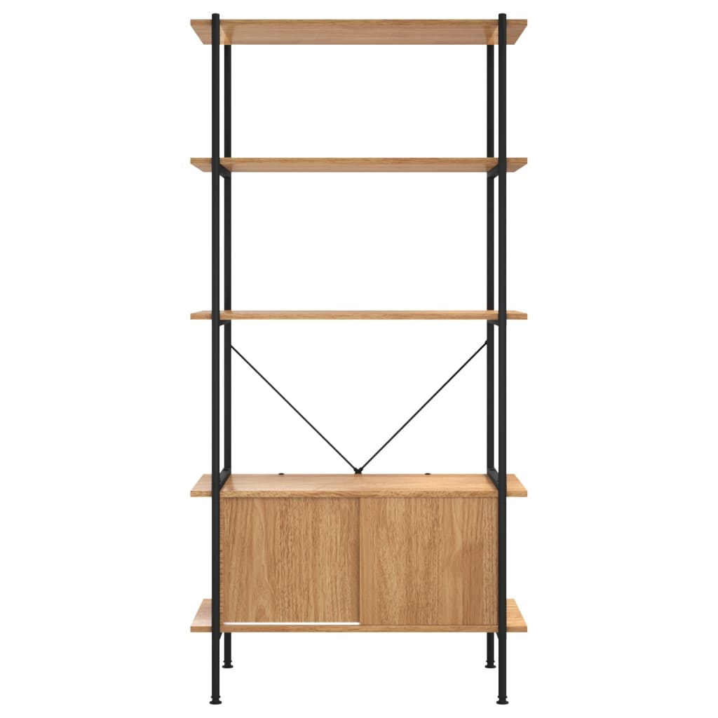 Opbergrek 5-laags met kast 80x40x163 cm staal en bewerkt hout Boekenkasten | Creëer jouw Trendy Thuis | Gratis bezorgd & Retour | Trendy.nl