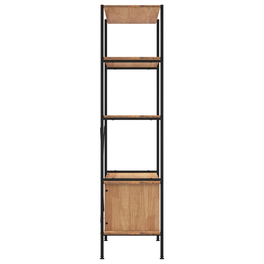 Opbergrek 5-laags met kast 80x40x163 cm staal en bewerkt hout Boekenkasten | Creëer jouw Trendy Thuis | Gratis bezorgd & Retour | Trendy.nl