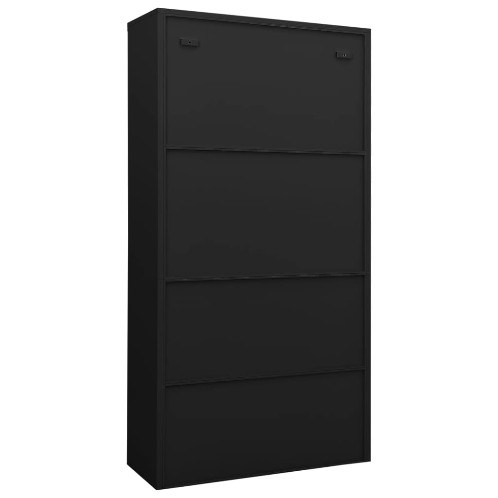 Kantoorkast 90x40x180 cm staal zwart Opbergkasten & lockerkasten | Creëer jouw Trendy Thuis | Gratis bezorgd & Retour | Trendy.nl