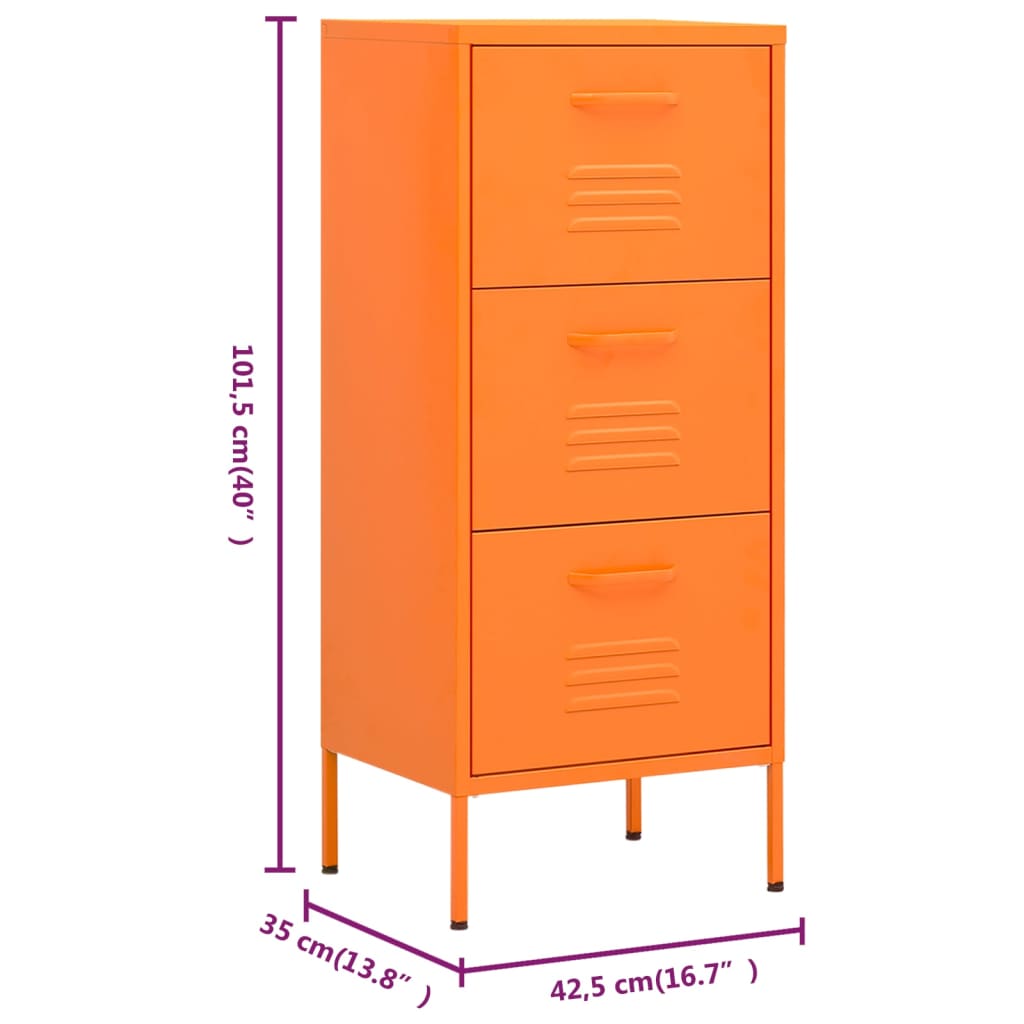 Opbergkast 42,5x35x101,5 cm staal oranje Opbergkasten & lockerkasten | Creëer jouw Trendy Thuis | Gratis bezorgd & Retour | Trendy.nl