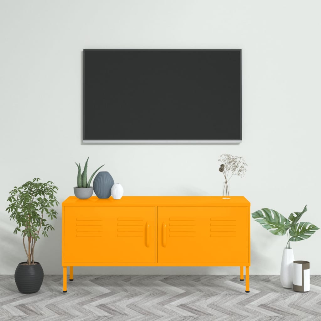 Tv-meubel 105x35x50 cm staal mosterdgeel Tv-meubels | Creëer jouw Trendy Thuis | Gratis bezorgd & Retour | Trendy.nl