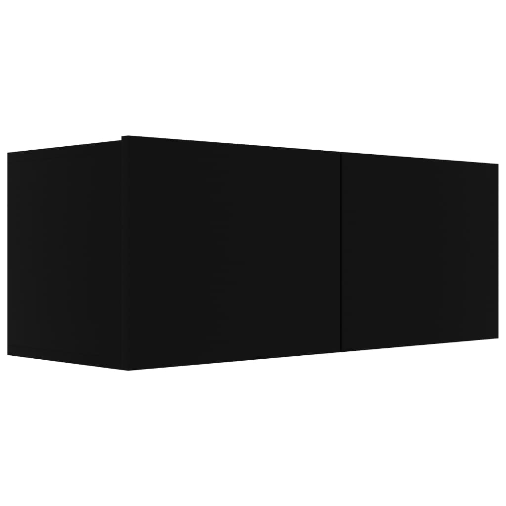 Tv-meubelen 4 st 80x30x30 cm spaanplaat zwart