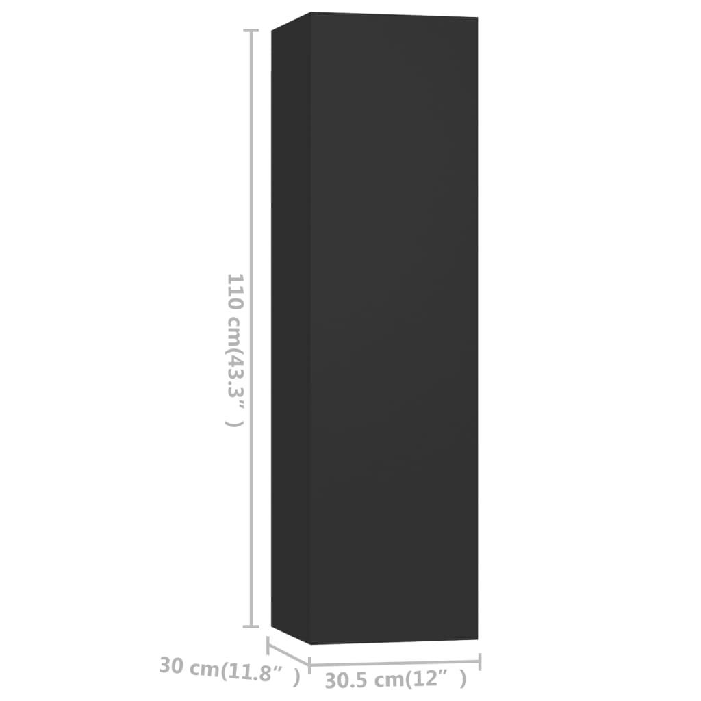 4-delige Tv-meubelset bewerkt hout zwart Tv-meubels | Creëer jouw Trendy Thuis | Gratis bezorgd & Retour | Trendy.nl