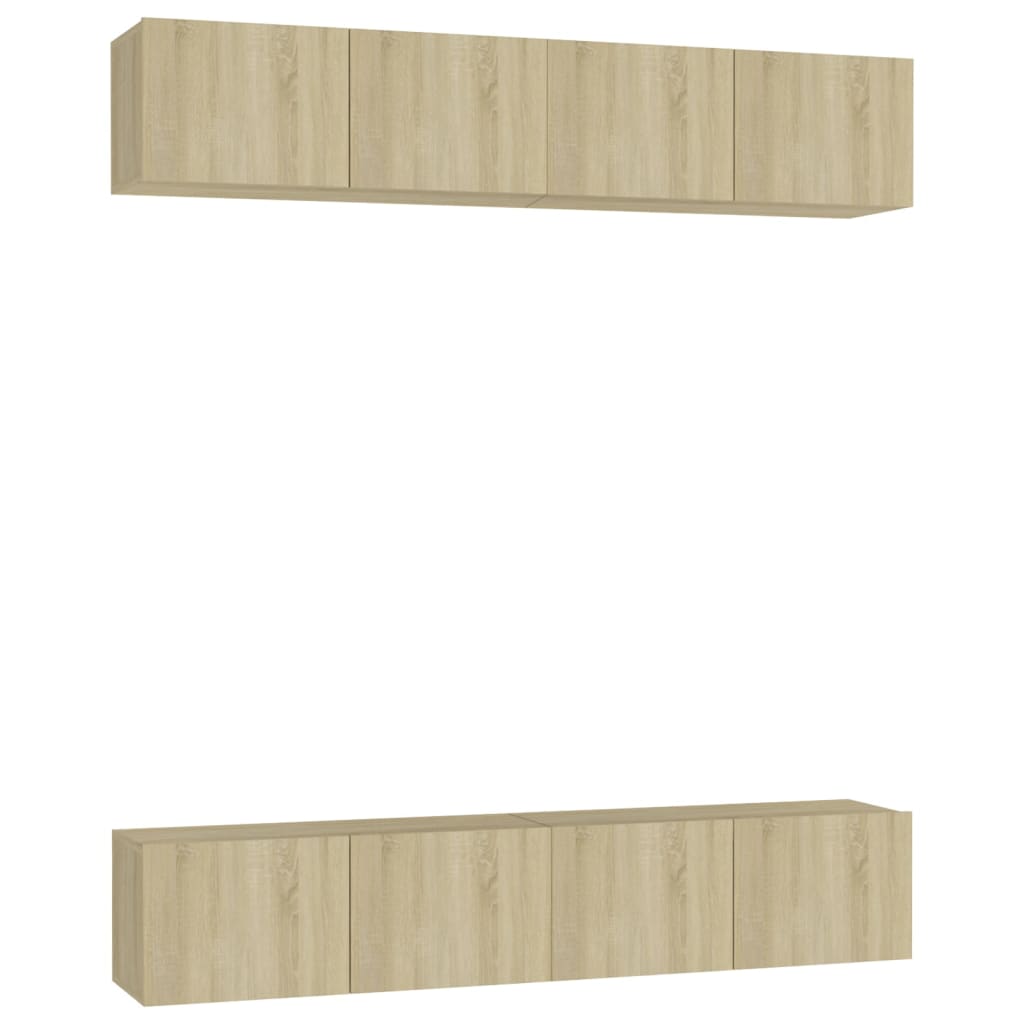 Tv-meubelen 4 st 80x30x30 cm spaanplaat sonoma eikenkleurig Tv-meubels | Creëer jouw Trendy Thuis | Gratis bezorgd & Retour | Trendy.nl