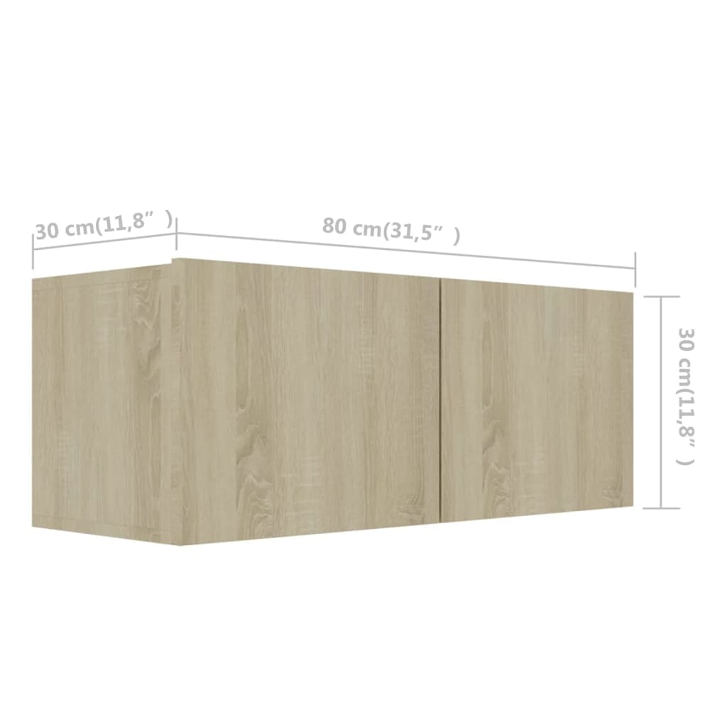 Tv-meubelen 4 st 80x30x30 cm spaanplaat sonoma eikenkleurig Tv-meubels | Creëer jouw Trendy Thuis | Gratis bezorgd & Retour | Trendy.nl