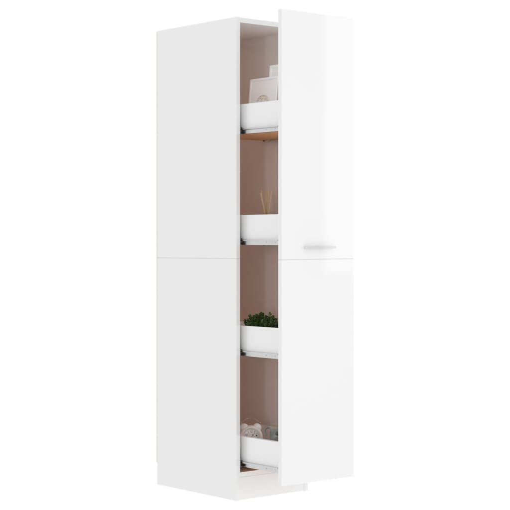 Apothekerskast 30x42,5x150 cm spaanplaat hoogglans wit Opbergkasten & lockerkasten | Creëer jouw Trendy Thuis | Gratis bezorgd & Retour | Trendy.nl