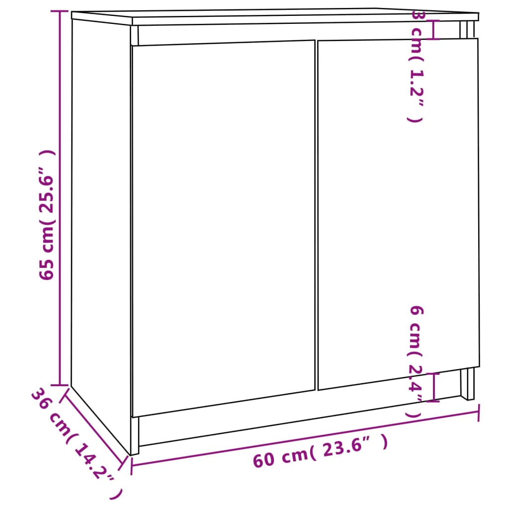 Bijzetkast 60x36x65 cm massief grenenhout wit Dressoirs & buffetkasten | Creëer jouw Trendy Thuis | Gratis bezorgd & Retour | Trendy.nl