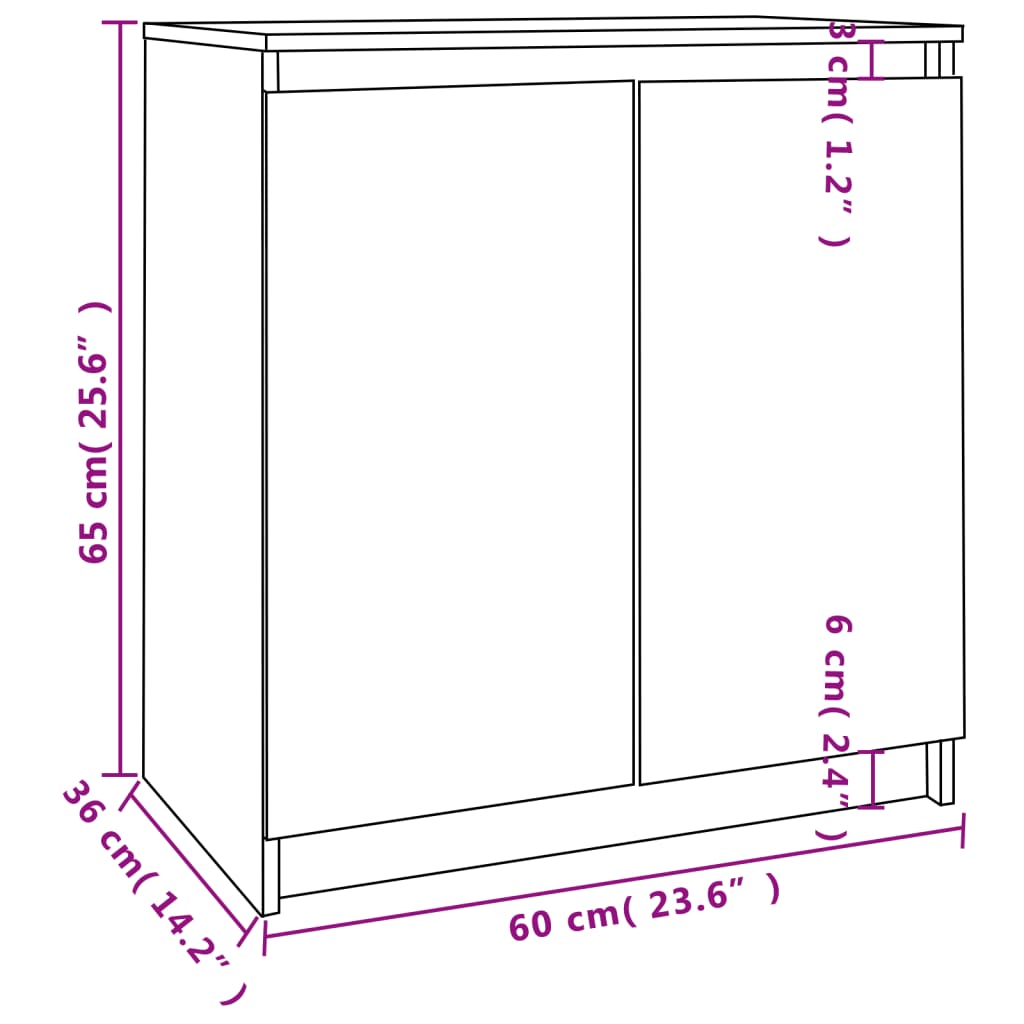 Bijzetkast 60x36x65 cm massief grenenhout grijs Dressoirs & buffetkasten | Creëer jouw Trendy Thuis | Gratis bezorgd & Retour | Trendy.nl