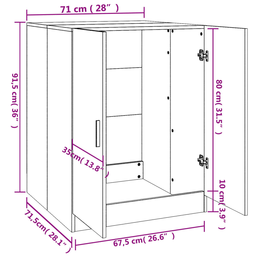 Wasmachinekast 71x71,5x91,5 cm hoogglans wit Accessoires voor wasmachines & drogers | Creëer jouw Trendy Thuis | Gratis bezorgd & Retour | Trendy.nl