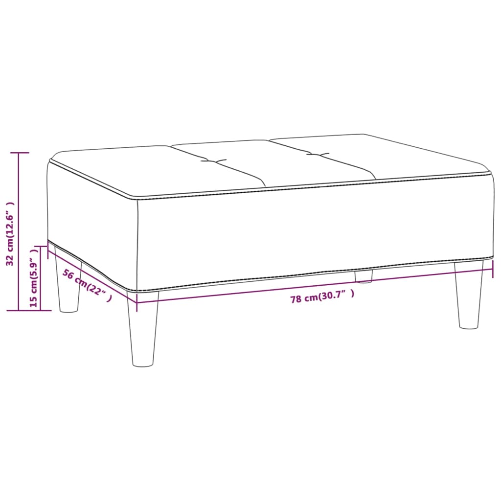 Voetenbank 78x56x32 cm fluweel wijnrood Poefs | Creëer jouw Trendy Thuis | Gratis bezorgd & Retour | Trendy.nl