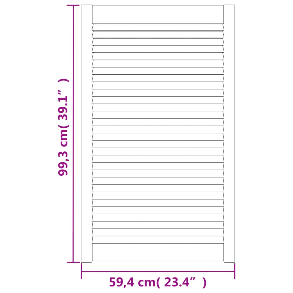 Kastdeuren met lamellen 4 st 99,3x59,4 cm massief grenenhout Kastdeuren | Creëer jouw Trendy Thuis | Gratis bezorgd & Retour | Trendy.nl