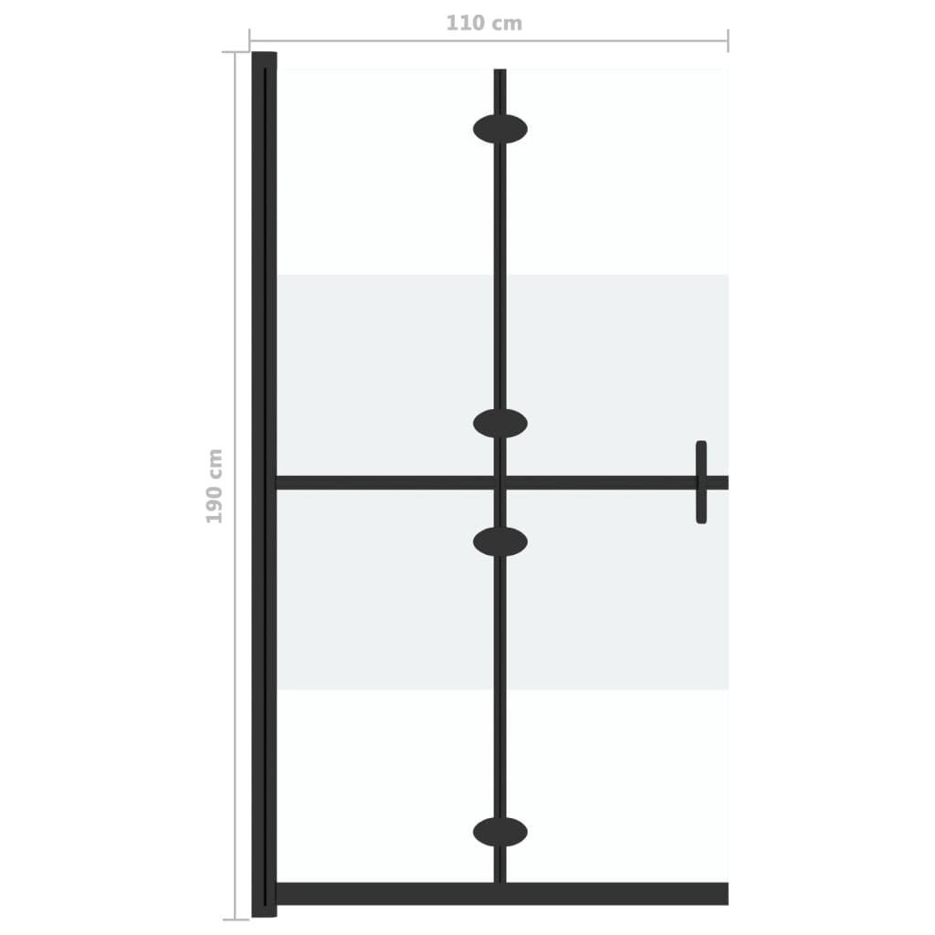 Inloopdouchewand inklapbaar 110x190 cm ESG-glas halfmat