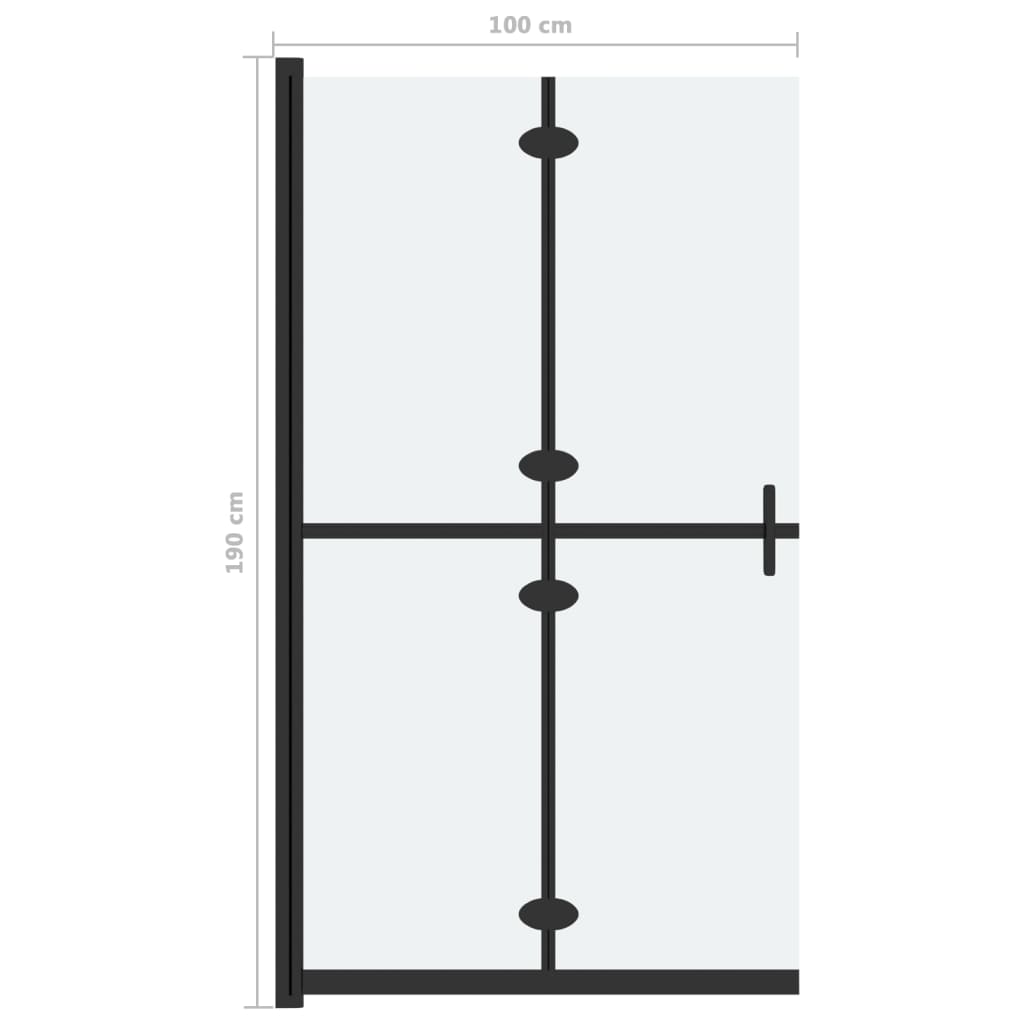 Inloopdouchewand inklapbaar 100x190 cm ESG-glas mat