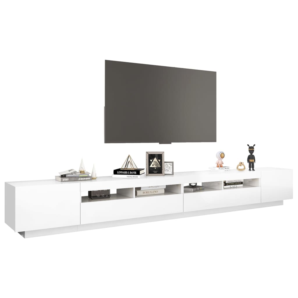 Tv-meubel met LED-verlichting 300x35x40 cm hoogglans wit Tv-meubels | Creëer jouw Trendy Thuis | Gratis bezorgd & Retour | Trendy.nl