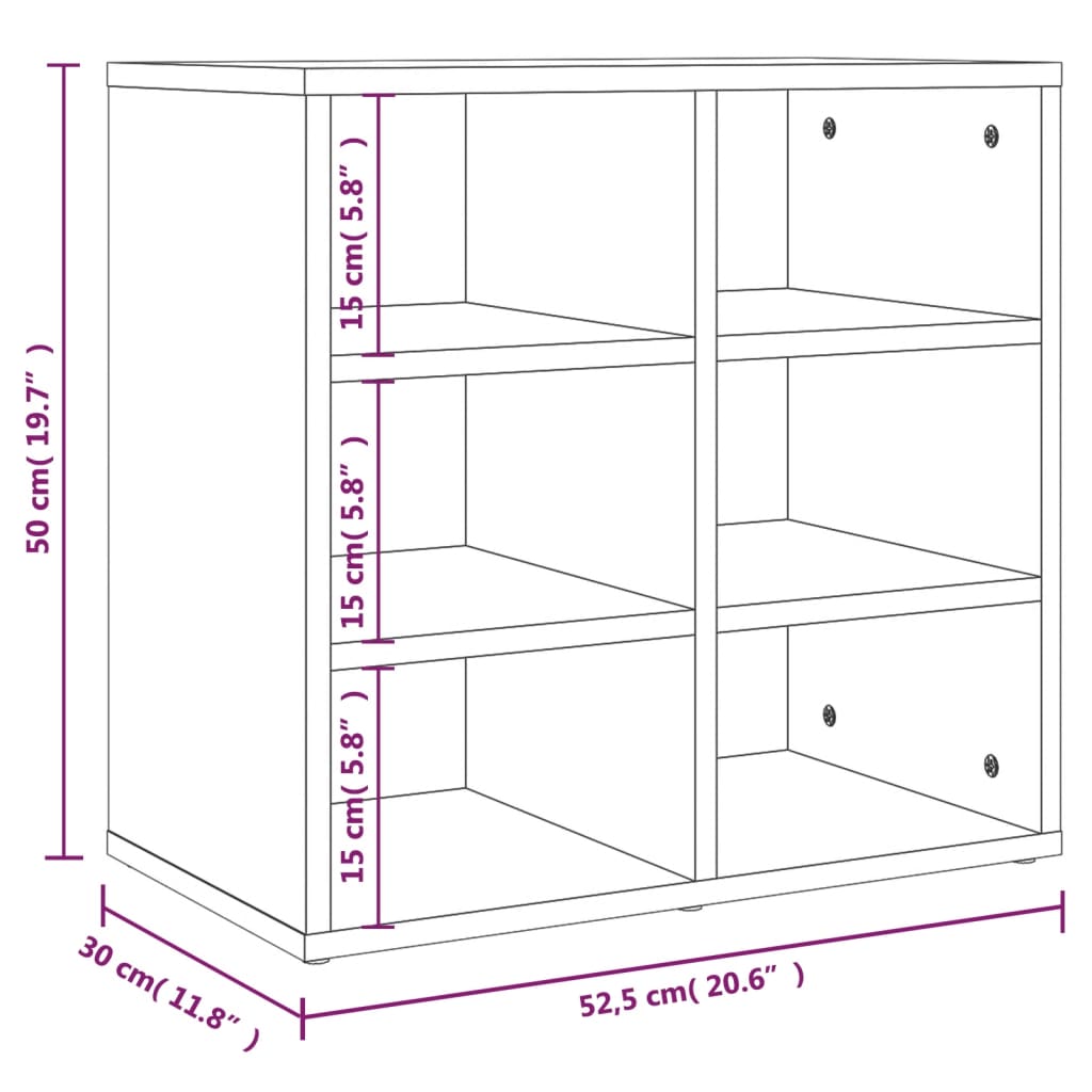 Schoenenkast 52,5x30x50 cm wit