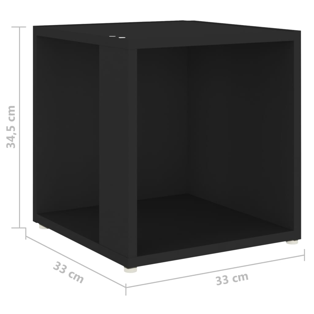 Bijzettafel 33x33x34,5 cm spaanplaat zwart